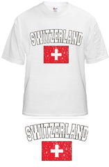 Switzerland Vintage Flag International Mens T-Shirt