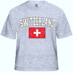 Switzerland Vintage Flag International Mens T-Shirt