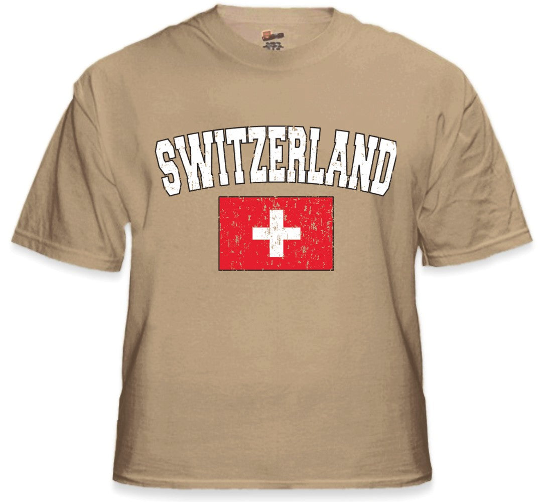 Switzerland Vintage Flag International Mens T-Shirt