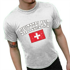 Switzerland Vintage Flag International Mens T-Shirt