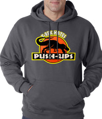 T-Rex Hates Pushups Funny Adult Hoodie