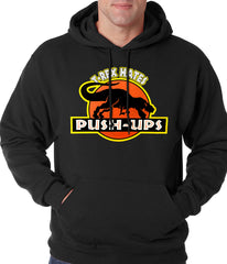 T-Rex Hates Pushups Funny Adult Hoodie
