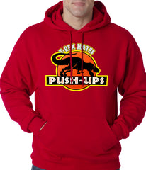T-Rex Hates Pushups Funny Adult Hoodie