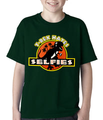 T-Rex Hates Selfies Funny Kids T-shirt