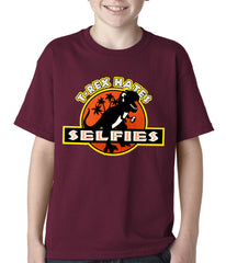 T-Rex Hates Selfies Funny Kids T-shirt