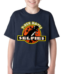 T-Rex Hates Selfies Funny Kids T-shirt