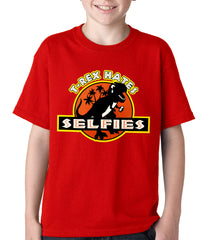 T-Rex Hates Selfies Funny Kids T-shirt