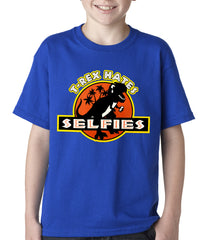 T-Rex Hates Selfies Funny Kids T-shirt