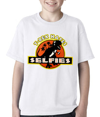 T-Rex Hates Selfies Funny Kids T-shirt