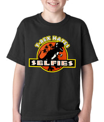 T-Rex Hates Selfies Funny Kids T-shirt