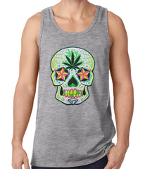 Tank Top - Pot Leaf Sugar Skull Tank Top