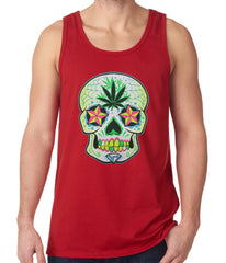 Tank Top - Pot Leaf Sugar Skull Tank Top