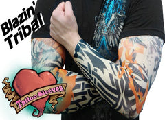 Tattoo Sleeves - Inferno Tribal Temporary Tattoo Sleeves (Pair)