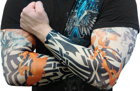 Tattoo Sleeves - Inferno Tribal Temporary Tattoo Sleeves (Pair)