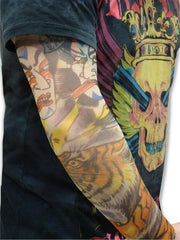Tattoo Sleeves - Japanese Tiger & Kabuki Taunt Tattoo Sleeves (Pair)