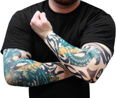 Tattoo Sleeves - Tiger vs. Dragon Temporary Tattoo Sleeves (Pair)