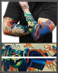 Tattoo Sleeves - Top Hat Skeleton Temporary Tattoo Sleeves (Pair)