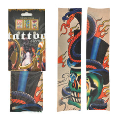 Tattoo Sleeves - Top Hat Skeleton Temporary Tattoo Sleeves (Pair)