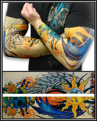 Tattoo Sleeves - Two Faced Sun Temporary Tattoo Sleeves (Pair)