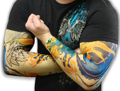 Tattoo Sleeves - Two Faced Sun Temporary Tattoo Sleeves (Pair)