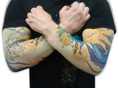 Tattoo Sleeves - Two Faced Sun Temporary Tattoo Sleeves (Pair)
