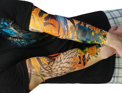 Tattoo Sleeves - Two Faced Sun Temporary Tattoo Sleeves (Pair)