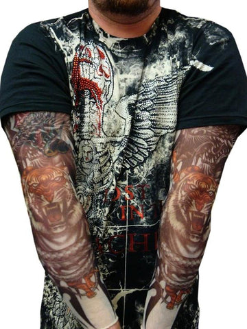 Tattoo Sleeves - Vicious Tigers and Dragon Tattoo Sleeves (Pair)