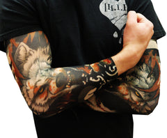 Tattoo Sleeves - Vicious Wolf Fake Tattoo Sleeves (Pair)