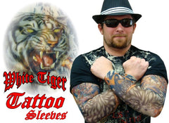 Tattoo Sleeves - White Tiger Tattoo Sleeves (Pair)