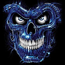 Terminator Skull Blue Hoodie