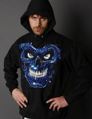 Terminator Skull Blue Hoodie