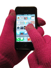 Texting Gloves - Pair of Gloves for Touch Screens (Pink)