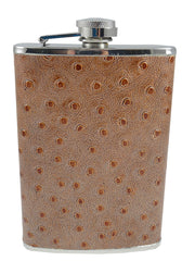 Textured 8oz Brown Leather Flask