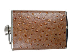 Textured 8oz Brown Leather Flask