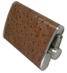 Textured 8oz Brown Leather Flask