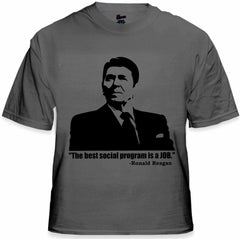 The Best Social Program Is A Job Ronald Reagan Men's T-Shirt