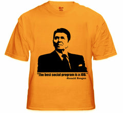 The Best Social Program Is A Job Ronald Reagan Men's T-Shirt