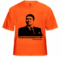 The Best Social Program Is A Job Ronald Reagan Men's T-Shirt
