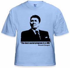 The Best Social Program Is A Job Ronald Reagan Men's T-Shirt