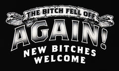 The Bitch Fell Off Again! Men's Biker Hoodie (Black)