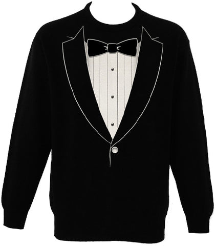 "The Classic" Black Tie Tuxedo Men's Crew Neck Sweat Shirt