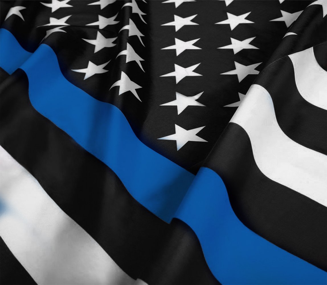 Thin Blue Line Flag USA 3 x 5 FT Full Size Police Flag 100% Polyester Indoor / Outdoor use