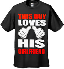 This Guy Loves His Girlfriend Cartoon Hands Men's T-Shirt