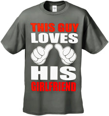 This Guy Loves His Girlfriend Cartoon Hands Men's T-Shirt