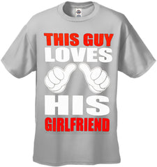 This Guy Loves His Girlfriend Cartoon Hands Men's T-Shirt