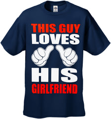 This Guy Loves His Girlfriend Cartoon Hands Men's T-Shirt