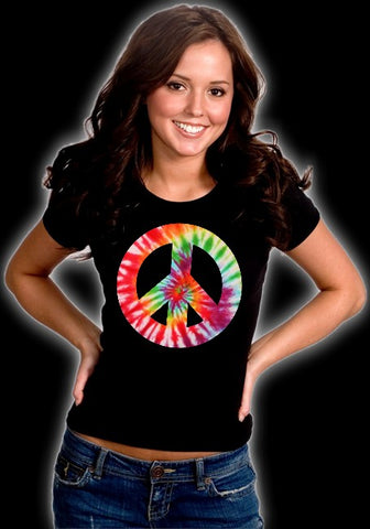 Tie Dye Peace Sign Girls T-Shirt