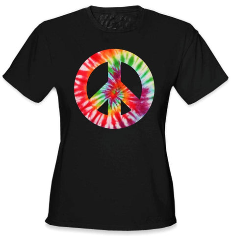 Tie Dye Peace Sign Girls T-Shirt