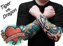 Tattoo Sleeves - Tiger vs. Dragon Temporary Tattoo Sleeves (Pair)