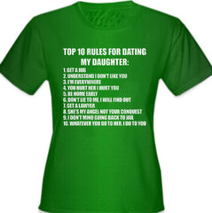 Top 10 Rules For Dating My Daughter Girl's T-Shirt